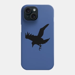 Minimalist Raven or Crow In Flight Silhouette Phone Case