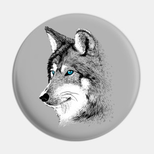 Sketch Wolf Pin
