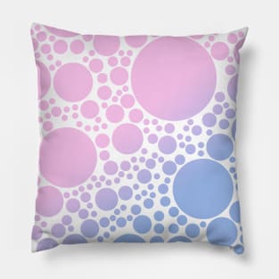 Light Pastel Pink and Pale Sapphire Blue Bubbles Pillow