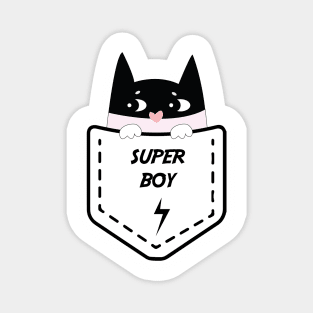 super boy cute cat shirt Magnet