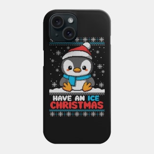 Penguin ice christmas ugly sweater Phone Case