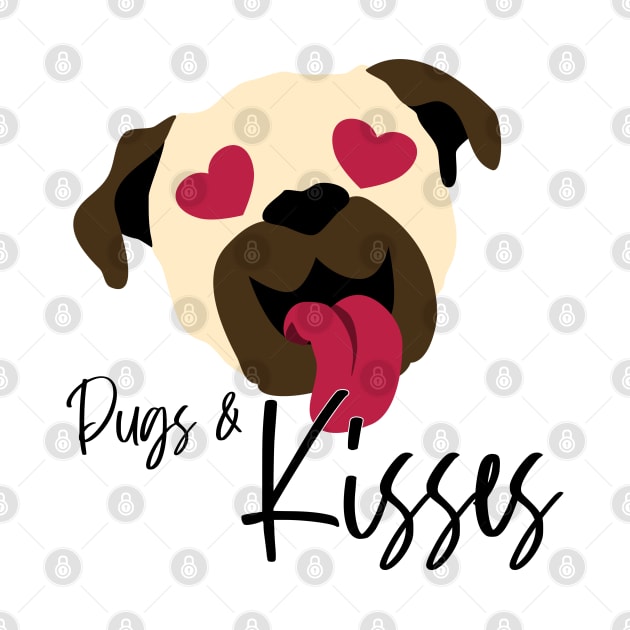 Pugs and Kisses Dog Valentine by Punderstandable