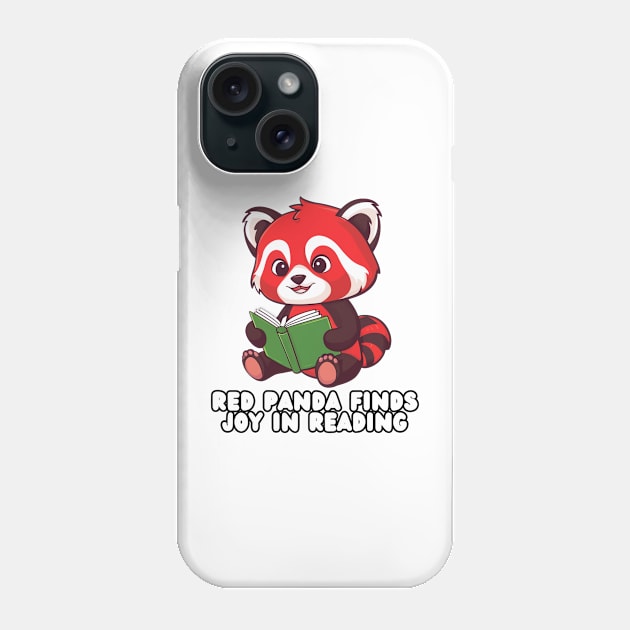 Adorable Red Panda Reading a Book Phone Case by Estrella Design