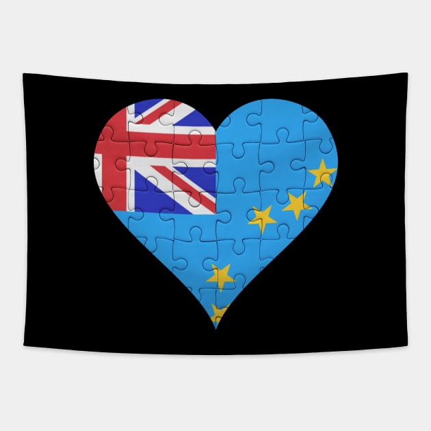 Tuvaluan Jigsaw Puzzle Heart Design - Gift for Tuvaluan With Tuvalu Roots Tapestry by Country Flags