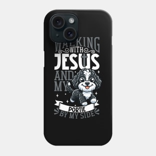 Jesus and dog - Portuguese Water Dog Phone Case