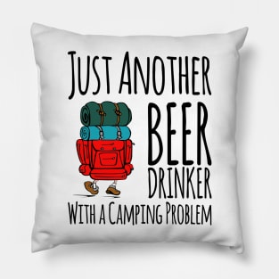 Beer Loving Camping Lover Pillow