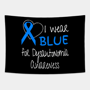 I Wear Blue For Dysautonomia Awareness Ribbon product Tapestry