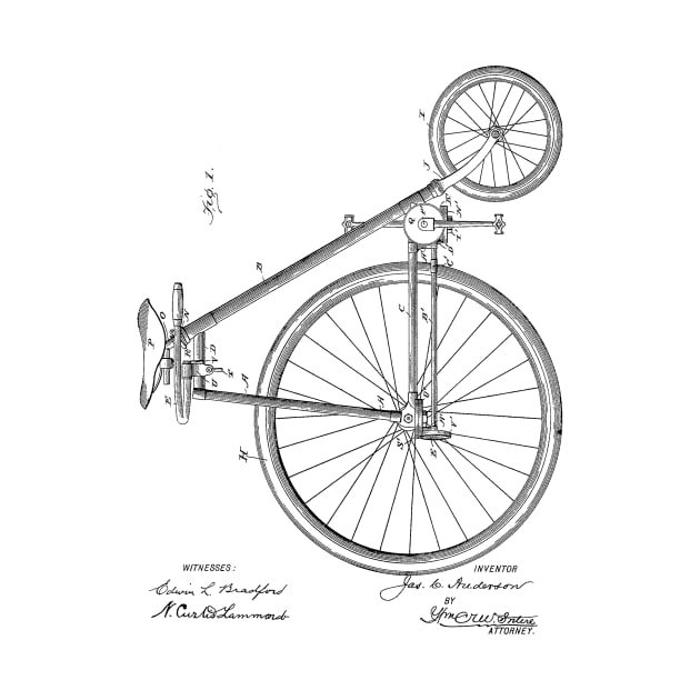 Bicycle Vintage Patent Hand Drawing by TheYoungDesigns