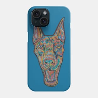 Colorful doberman dog head Phone Case