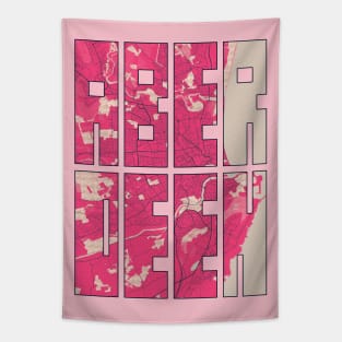 Aberdeen, Scotland City Map Typography - Blossom Tapestry