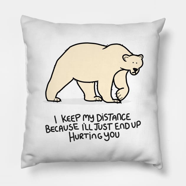 Grumpy Polar Bear Pillow by grumpyanimals