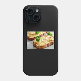 Oven baked toast with cheese and ham Phone Case