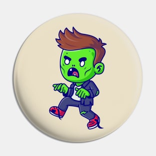 Cute Zombie Walking Cartoon Pin