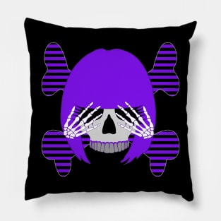 Girl Skull with Skeleton Hands Pillow