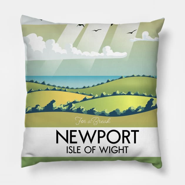 Newport Isle of wight travel poster Pillow by nickemporium1