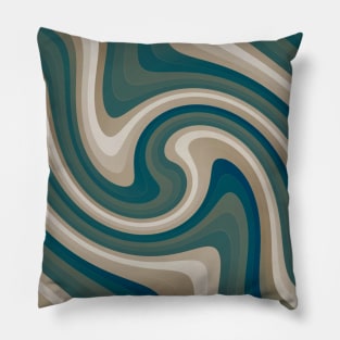 Blue Green Waves Pillow