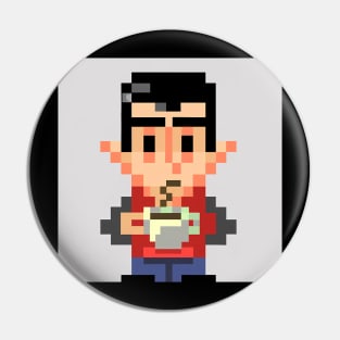 Coffee Man Pixel Art Pin