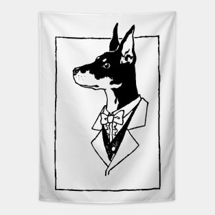 Dobermans Man Gentleman Blk Tapestry