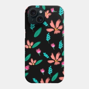 Beautiful Crayons Hand Drawn Flower Pattern Background Seamless Phone Case