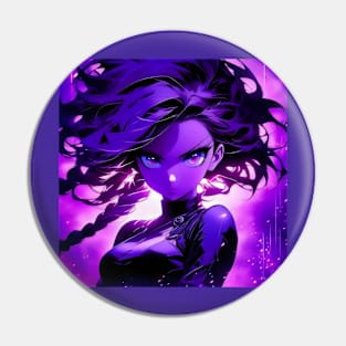 Anime girl in purple aesthetic Pin