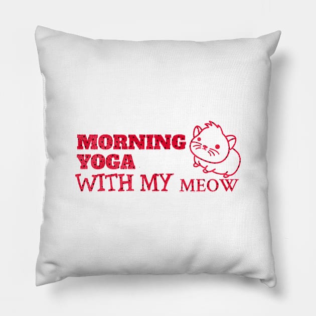 Morning Yoga with my Meow Pillow by mobilunik