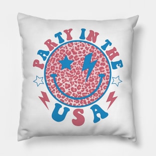 Mens Party in the USA 4th of July Preppy Smile Pillow