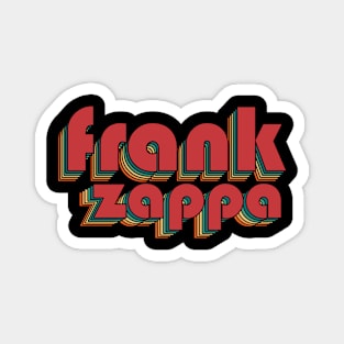 Frank Zappa - Retro Rainbow Typography Style 70s Magnet