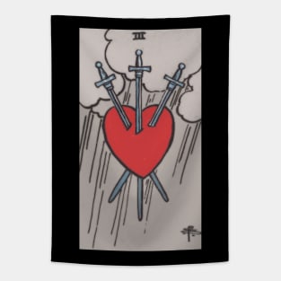 Tarot Card = Three of Swords Tapestry