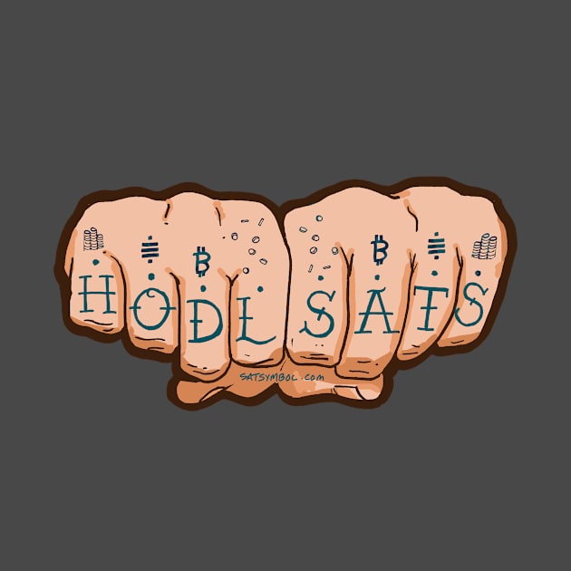 HODL SATS Knuckle Tattoo (or Strong Hands) by Satoshi Symbol