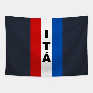 Itá City in Paraguay Flag Colors Vertical Tapestry