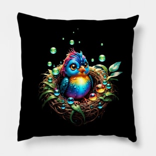 Colorful fantasy bird. Pillow