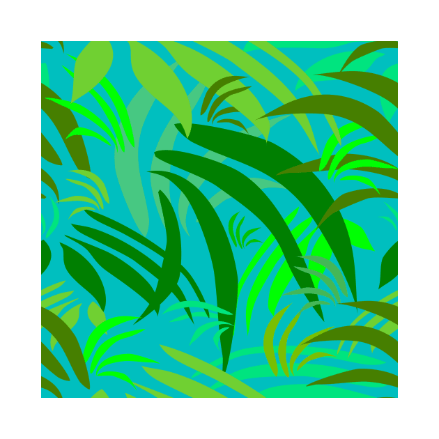 Fronds on Cyan Repeat 5748 by ArtticArlo