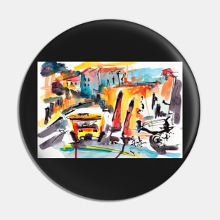 Abstract City Streets Pin