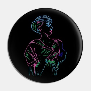 Colorful Neon Female Art Pin