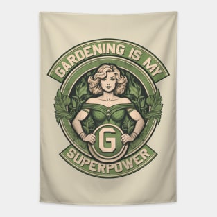 Gardening Is My Superpower - Vintage Garden Female Superhero Tapestry