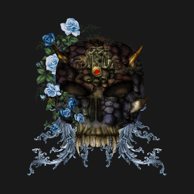 Awesome skull with roses by Nicky2342