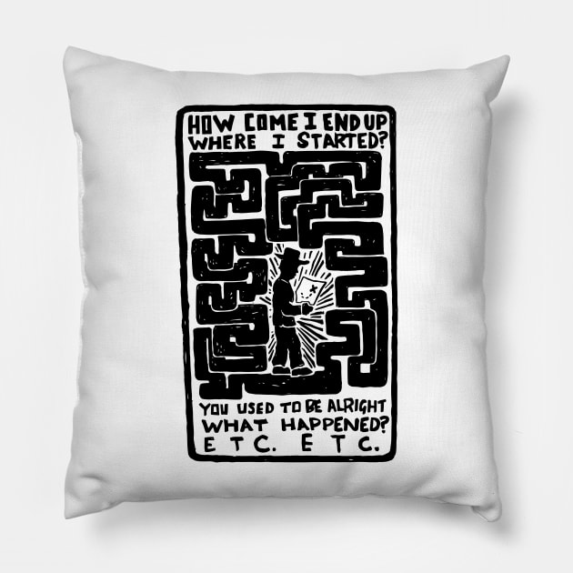 15 Step - Radiohead Illustrated Lyrics Pillow by bangart