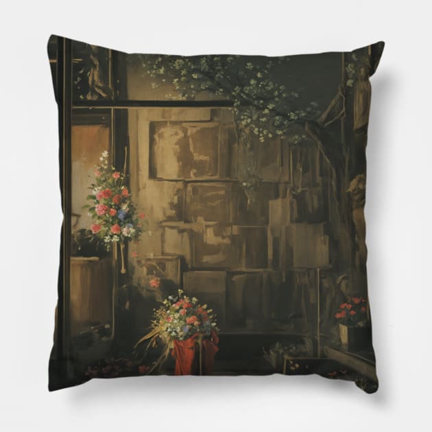 Abandoned Flower Shop Dreamcore Pillow by CursedContent