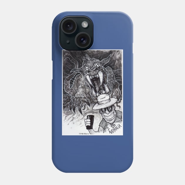 Bunyip - Australian Cryptid Phone Case by Christopher's Doodles