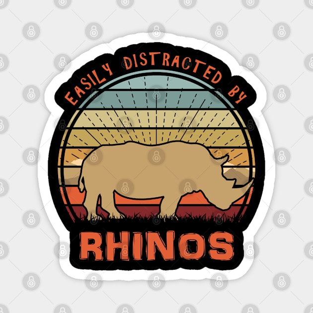 Easily Distracted By Rhinos Magnet by Nerd_art