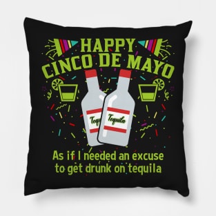 Happy Cinco de Mayo Tequila Pillow