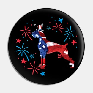 Boxer Uncle Sam Hat 4Th Of July Pin