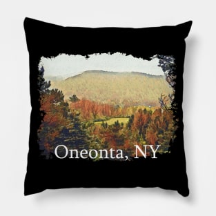 Oneonta NY Adirondack Hill and Valley Pillow