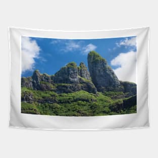 Clouds Over Mountain Peaks Bora Bora Society Islands Tapestry