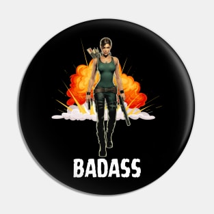 Badass Lara Lady Boss Lara Croft Tomb Raider Gamer Gaming Video Game Pin
