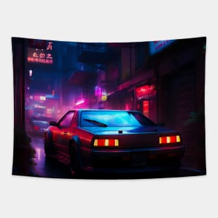 Cyberpunk Car Racer Tapestry