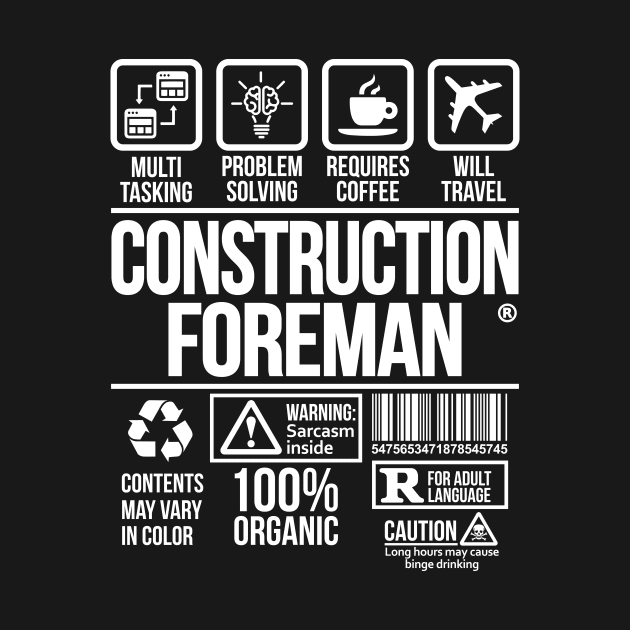 Construction foreman T-shirt | Job Profession | #DW T-Shirt T-Shirt T-Shirt by DynamiteWear