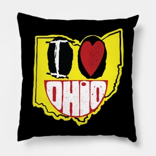 I Love Ohio Smiling Happy Face Pillow