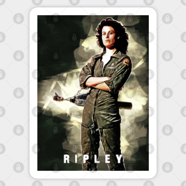 Ellen Ripley Alien Movie Digital Painting Ellen Ripley Sticker Teepublic