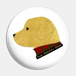 Preppy Golden Retriever - Tartan Plaid Pin